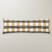 Bruin geruite controlepatroon lichaamskussen (Voorkant)