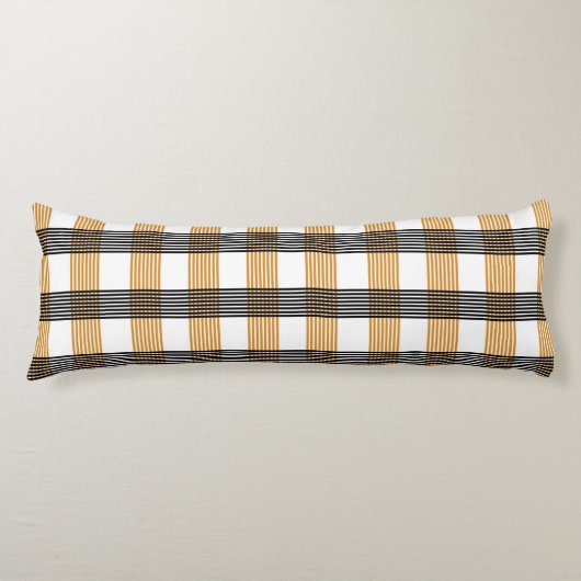 Bruin geruite controlepatroon lichaamskussen (Voorkant)