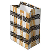 Bruin geruite controlepatroon medium cadeauzakje (Voorkant Gekanteld)