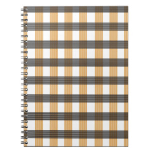 Bruin geruite controlepatroon notitieboek