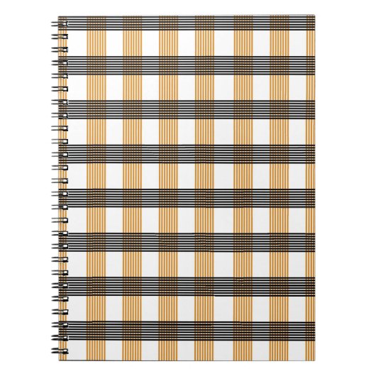 Bruin geruite controlepatroon notitieboek (Voorkant)