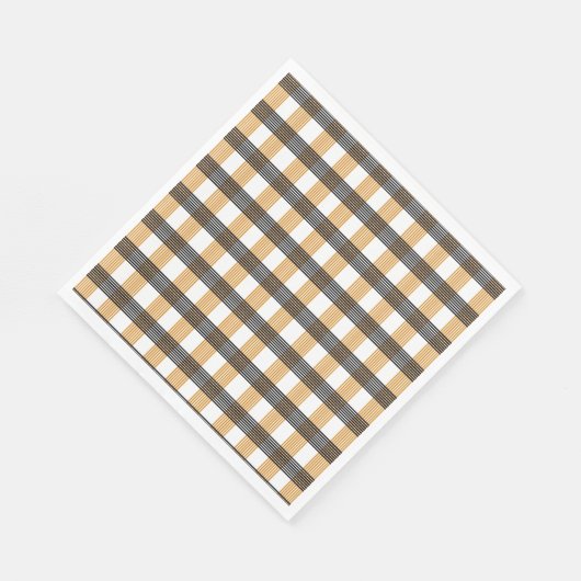 Bruin geruite controlepatroon servet (Hoek)