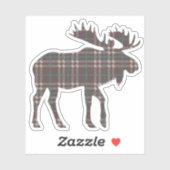 Bruin geruite Moose Sticker (Vel)