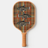 Bruin geruite, Sinaasappel, tinten grijs, gele for Pickleball Paddle (Voorkant)