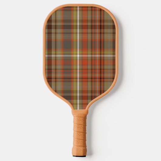 Bruin geruite, Sinaasappel, tinten grijs, gele for Pickleball Paddle (Achterkant)