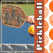 Bruin geruite, Sinaasappel, tinten grijs, gele for Pickleball Paddle