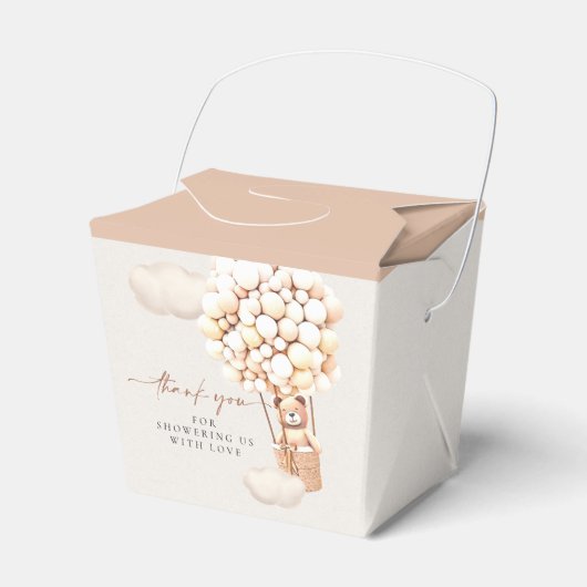 Bruin geslacht Neutraal Beer ballonnen voor een gu Bedankdoosjes (Voorkant Zijde)