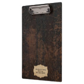 Bruin gesneden leder (Faux), op maat gesneden Klembord (Links)