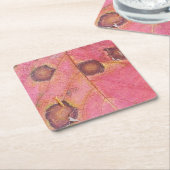 Bruin gestippeld rood Herfst blad Kartonnen Onderzetters (Schuin)