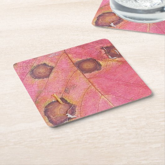 Bruin gestippeld rood Herfst blad Kartonnen Onderzetters (Schuin)