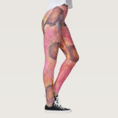 Bruin gestippeld rood Herfst blad Leggings (Rechts)