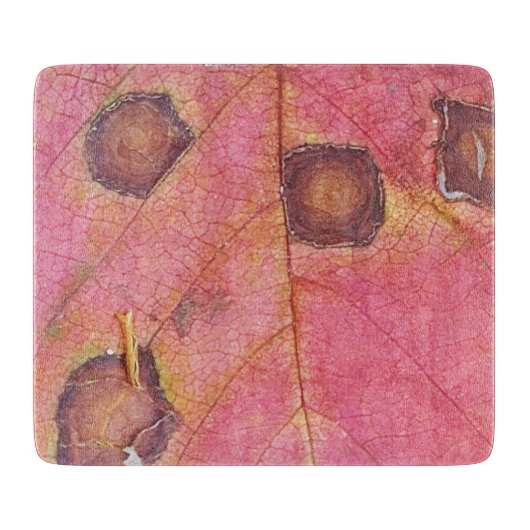 Bruin gestippeld rood Herfst blad Snijplank (Voorkant)