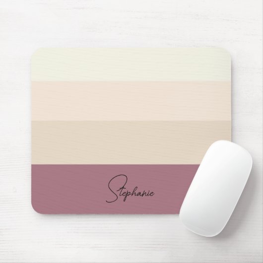 Bruin gestreept minimalistisch ontwerp met naam muismat (Met muis)