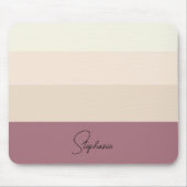 Bruin gestreept minimalistisch ontwerp met naam muismat (Voorkant)