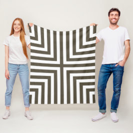 Bruin Gestreepte Hoek Geneste Doos Herhaal Patroon Fleece Deken