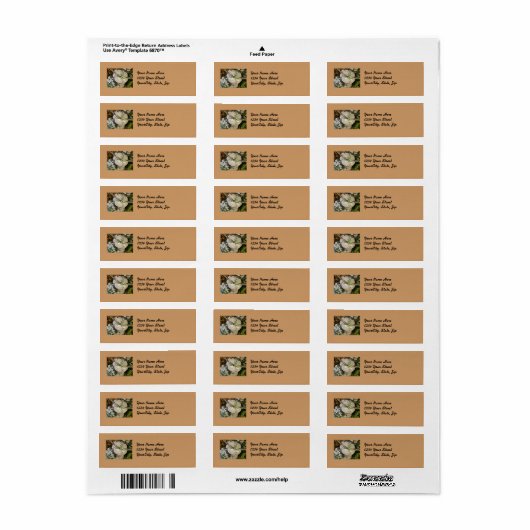 Bruin gestripte schimmels etiket (Full Sheet)