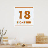 Bruin getal achttien Poster (Keuken)