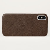Bruin getextureerd leder Case-Mate iPhone case (Achterkant (horizontaal))