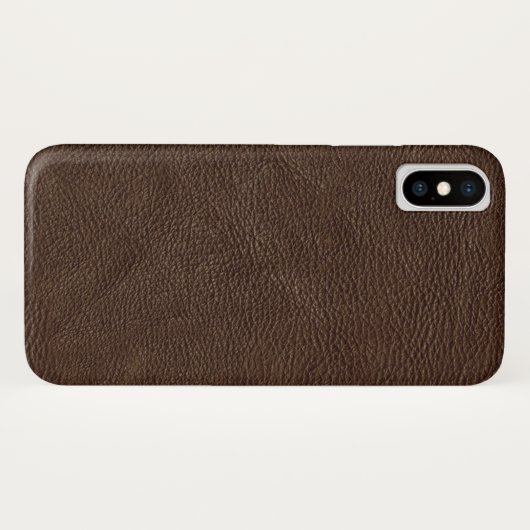 Bruin getextureerd leder Case-Mate iPhone case (Achterkant (horizontaal))