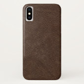 Bruin getextureerd leder Case-Mate iPhone case (Achterkant)