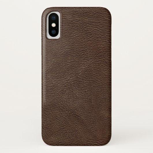 Bruin getextureerd leder Case-Mate iPhone case (Achterkant)