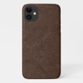 Bruin getextureerd leder Case-Mate iPhone case (Achterkant)