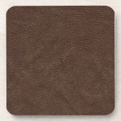 Bruin getextureerd leder drankjes onderzetter (Voorkant)