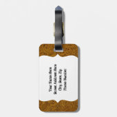 Bruin getoold leder Kijk Bagagelabel (Achterkant verticaal)