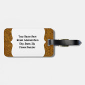 Bruin getoold leder Kijk Bagagelabel (Achterkant horizontaal)