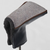Bruin getweend weefsel golfheadcover (3/4 voorkant)