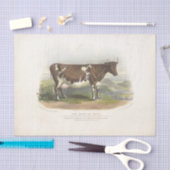 Bruin gevlekte Koe Ephemera Decoupage  Boerderij Tissuepapier (Craft)