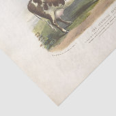 Bruin gevlekte Koe Ephemera Decoupage  Boerderij Tissuepapier (Detail)