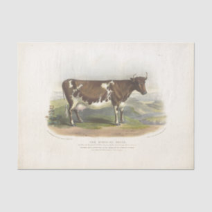 Bruin gevlekte Koe Ephemera Decoupage Boerderij Tissuepapier