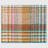 Bruin gevriesdroogde stof met gekleurde draden. Sc Cadeaupapier (Vlak)