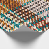 Bruin gevriesdroogde stof met gekleurde draden. Sc Cadeaupapier (Hoek)