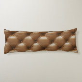 Bruin gewatteerd lederen patroon lichaamskussen (Achterkant)