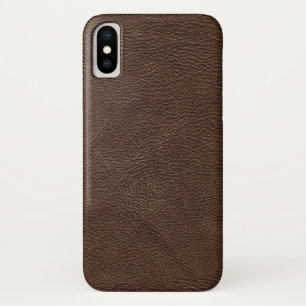 Bruin Geweven Leer iPhone X Hoesje