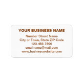 Bruin Gewone Tekst Zakelijk Merk op Adreslabel Etiket (Voorkant)