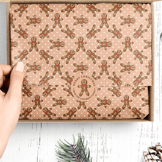 Bruin Gingerbread Man Kerstmis Tissuepapier