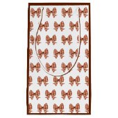 Bruin gingham boog patroon klein cadeauzakje (Voorkant)