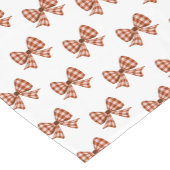 Bruin gingham boog patroon korte tafelloper (Hoek)