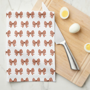 Bruin gingham boog patroon theedoek