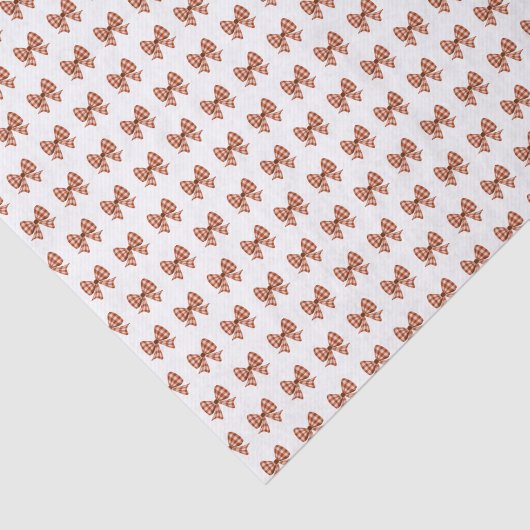 Bruin gingham boog patroon tissuepapier (Detail)