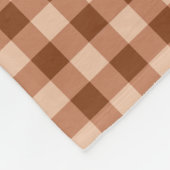 Bruin Gingham Patroon Eenvoudig Rustiek Karo Fleece Deken (Hoek)