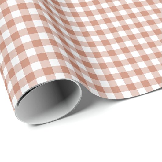 Bruin Gingham Rutpatroon Cadeaupapier (Rol Hoek)