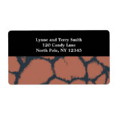 Bruin Giraffe-furpatroon Etiket (Voorkant)