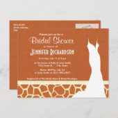 Bruin Giraffe Pattern Uitnodiging Briefkaart (Voorkant / Achterkant)