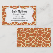 Bruin Giraffe Pattern Visitekaartje (Voorkant / Achterkant)