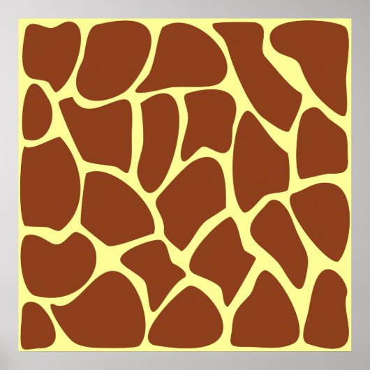 Bruin Giraffe printpatroon. Poster (Voorkant)
