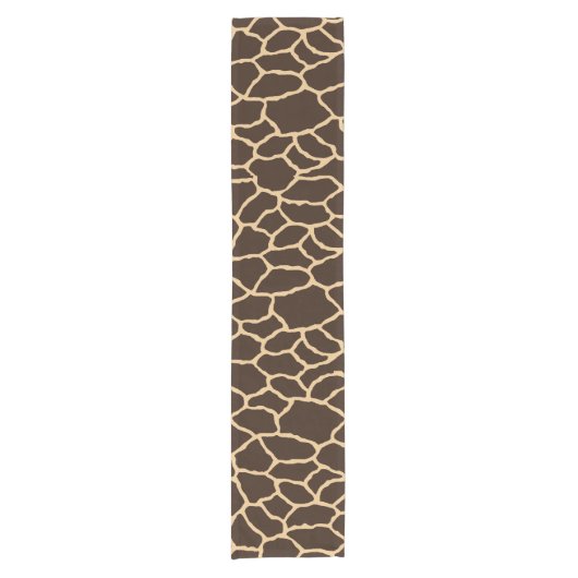 Bruin Giraffe Skin Pattern Korte Tafelloper (Voorkant)